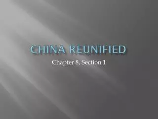 China reunified
