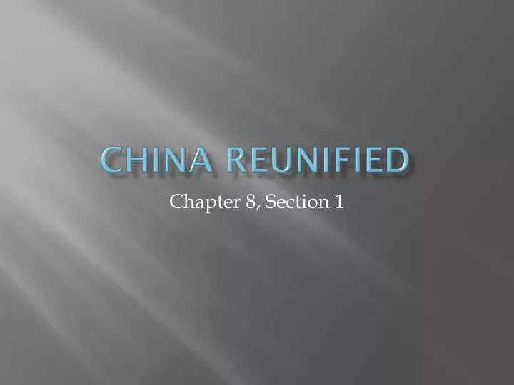 china reunified