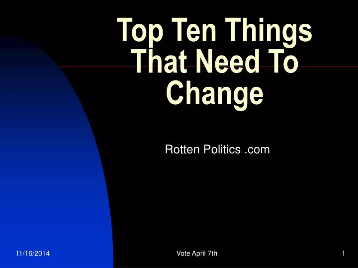 top ten things that need to change