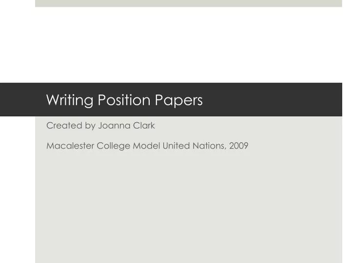 writing position papers