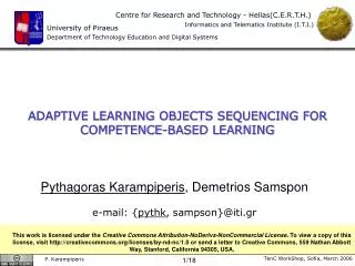 ADAPTIVE LEARNING OBJECTS SEQUENCING FOR COMPETENCE-BASED LEARNING