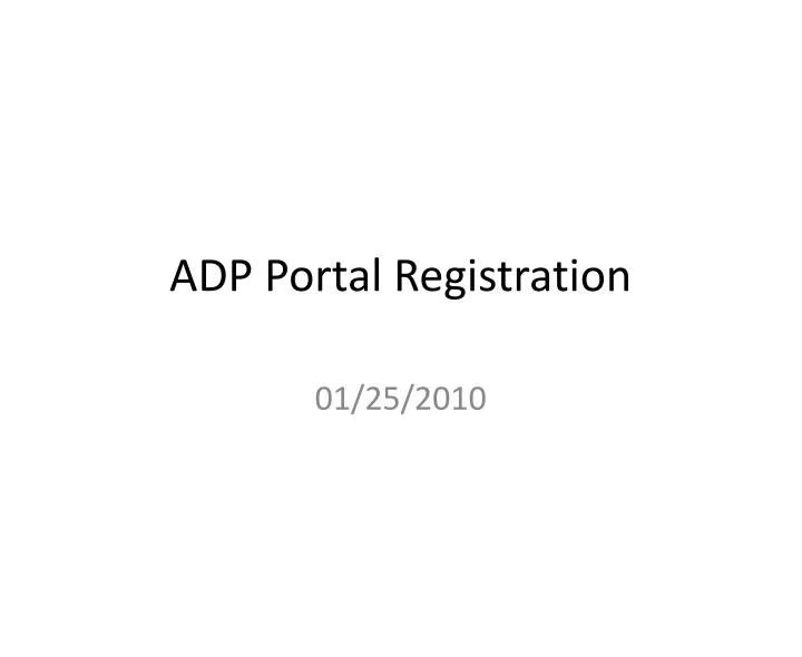 adp portal registration