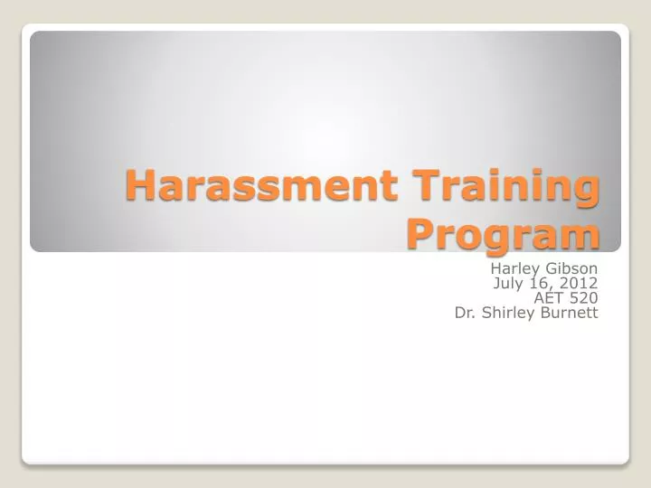 harassment training program