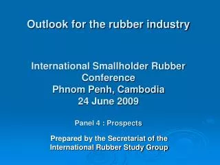 Prepared by the Secretariat of the International Rubber Study Group