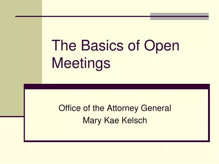 the basics of open meetings