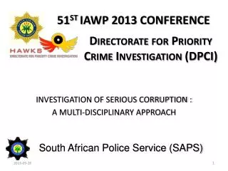 Directorate for Priority Crime Investigation (DPCI)