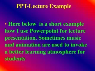 PPT-Lecture Example