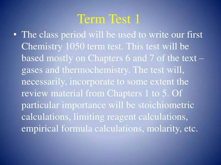term test 1