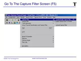 Go To The Capture Filter Screen (F5)