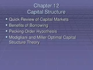 Chapter 12 Capital Structure