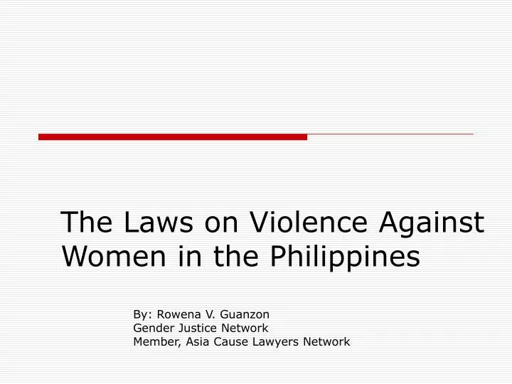 the laws on violence against women in the philippines
