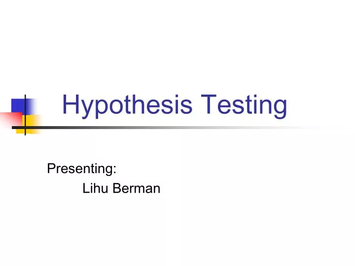 hypothesis testing