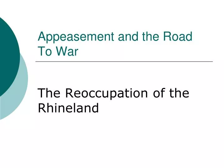 appeasement and the road to war