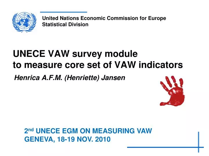 unece vaw survey module to measure core set of vaw indicators