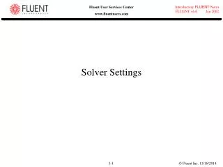Solver Settings