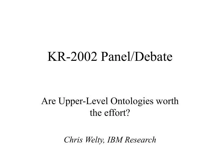 kr 2002 panel debate