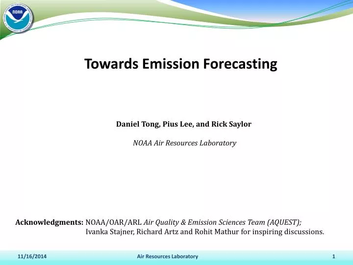 towards emission forecasting