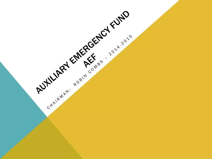 auxiliary emergency fund aef