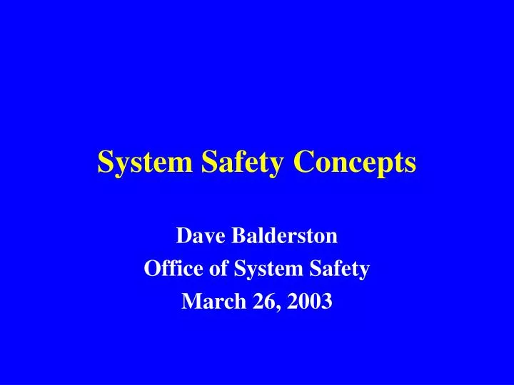 system safety concepts