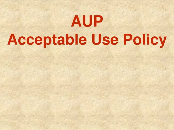 aup acceptable use policy
