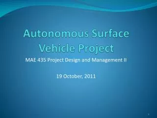 Autonomous Surface Vehicle Project