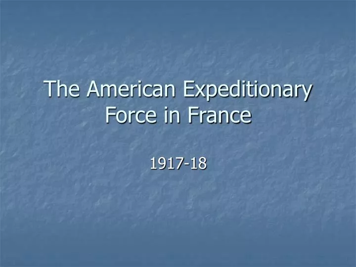 the american expeditionary force in france