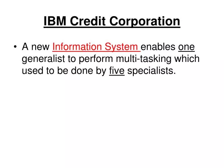 ibm credit corporation