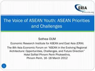 The Voice of ASEAN Youth: ASEAN Priorities and Challenges