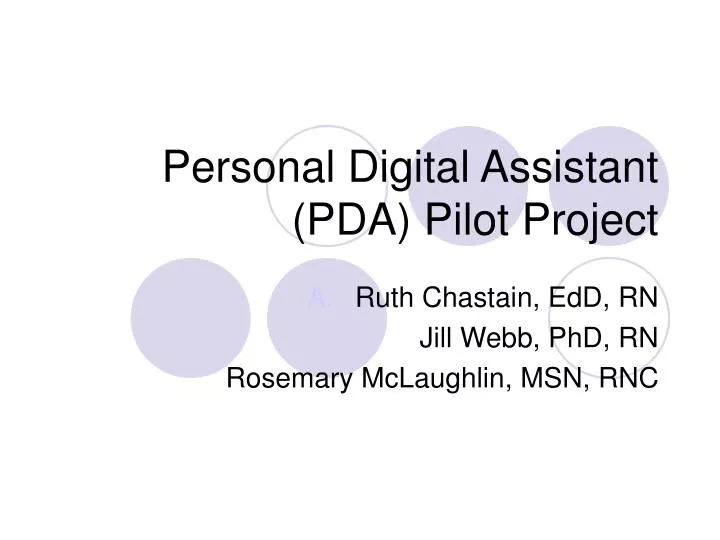 personal digital assistant pda pilot project