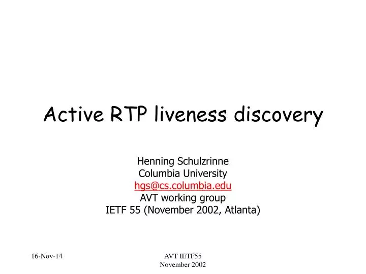 active rtp liveness discovery