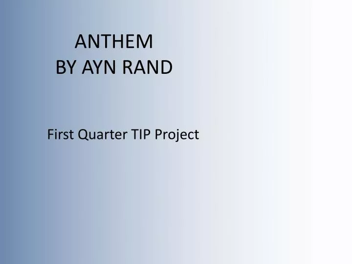 anthem by ayn rand