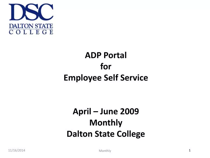 adp portal for employee self service april june 2009 monthly dalton state college