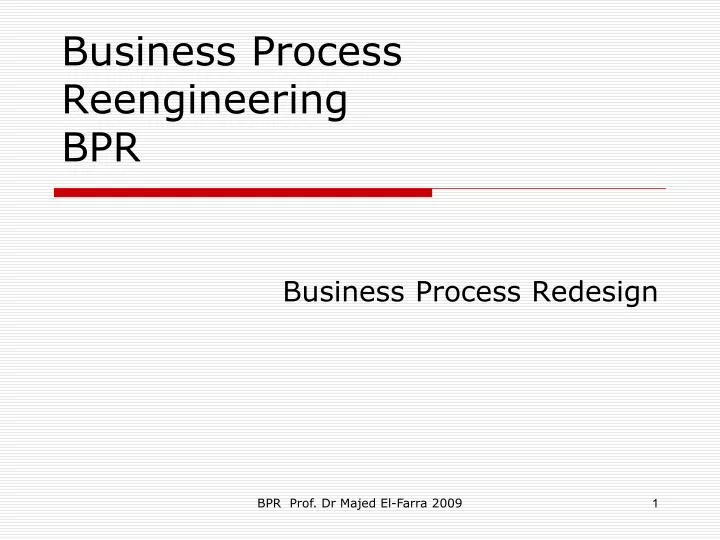 business process reengineering bpr