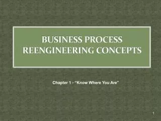 BUSINESS PROCESS REENGINEERING CONCEPTS