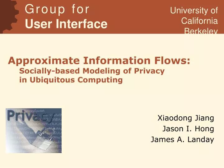 approximate information flows socially based modeling of privacy in ubiquitous computing