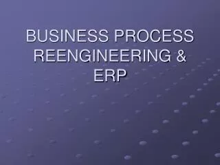 BUSINESS PROCESS REENGINEERING &amp; ERP