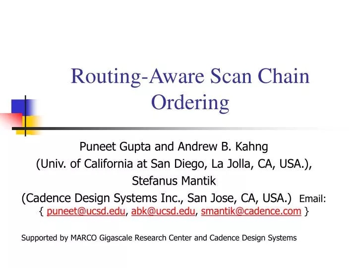 routing aware scan chain ordering