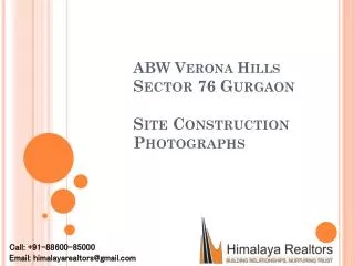 abw verona hills sector 76 gurgaon site construction photographs