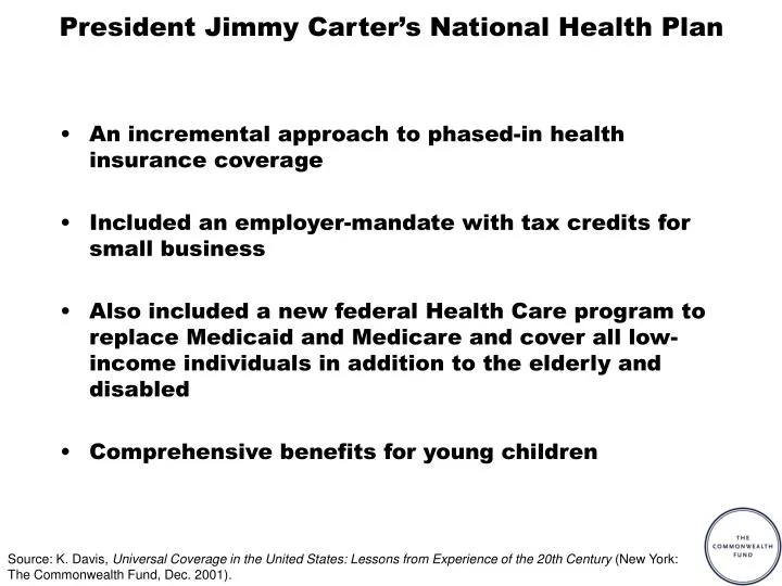 president jimmy carter s national health plan