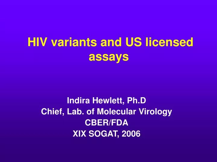 hiv variants and us licensed assays