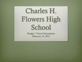 Charles H. Flowers High School