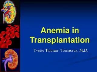 Anemia in Transplantation