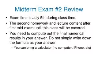 Midterm Exam #2 Review