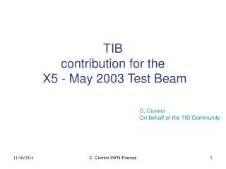 TIB contribution for the X5 - May 2003 Test Beam