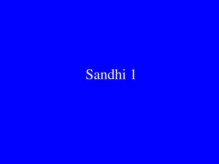sandhi 1