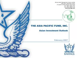 THE ASIA PACIFIC FUND, INC. Asian Investment Outlook
