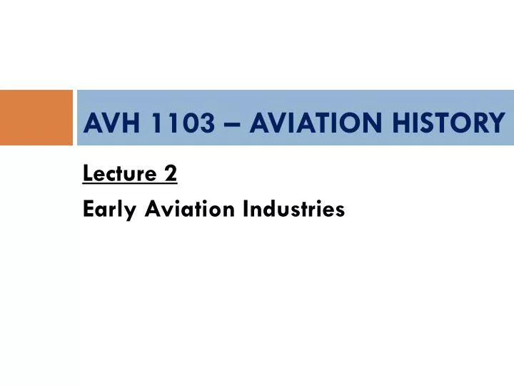 avh 1103 aviation history