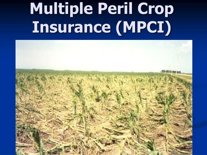 multiple peril crop insurance mpci