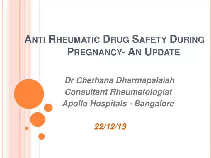 anti rheumatic drug safety during pregnancy an update