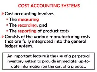 COST ACCOUNTING SYSTEMS